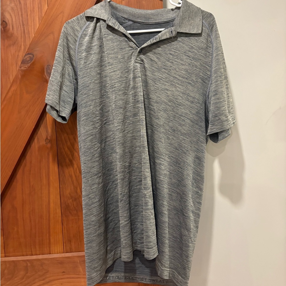 Collared metal vent material short sleeve shirt